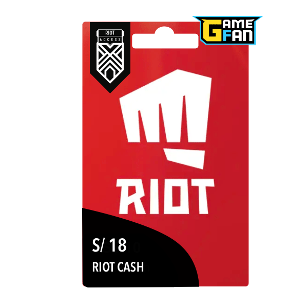 Riot cash S/ 18 para Riot Games