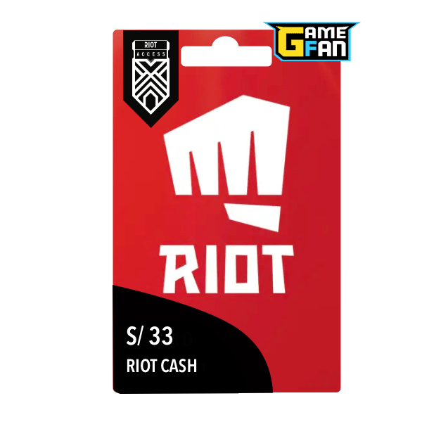 Riot cash S/ 33 para Riot Games